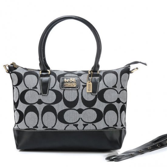 Coach Logo In Monogram Medium Grey Totes BOA - Click Image to Close